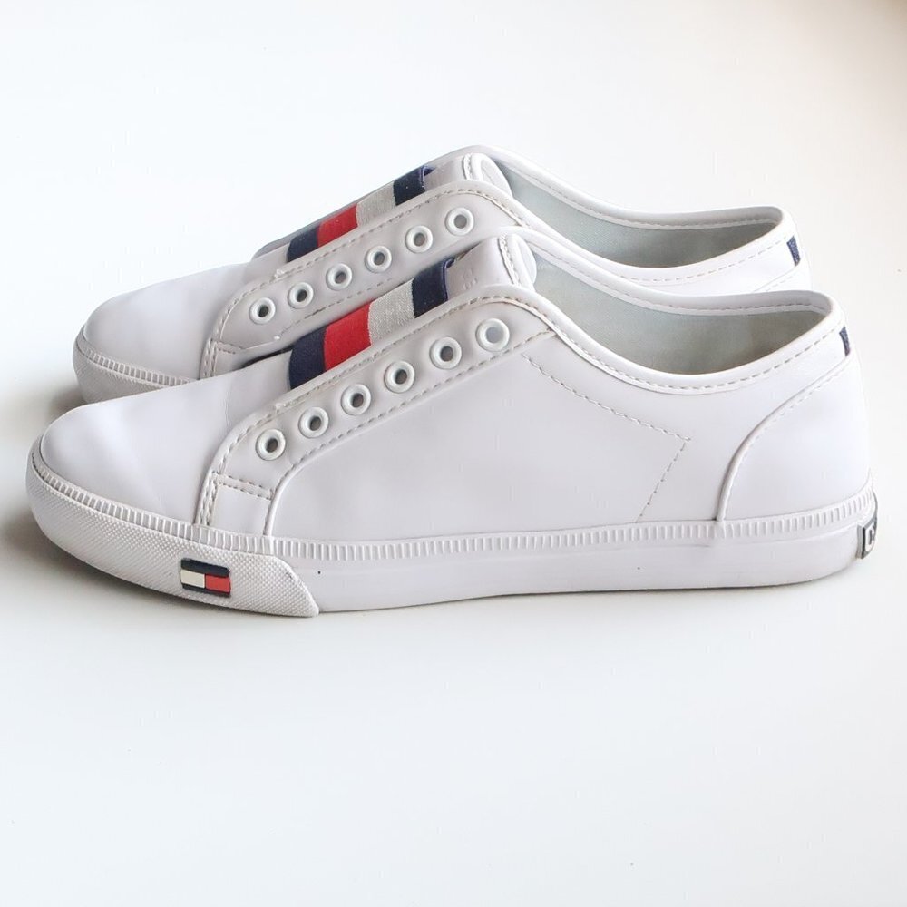 Tommy Hilfiger Anni White Red Blue Slip-on Sneakers Size 7 - Picture 13 of 16